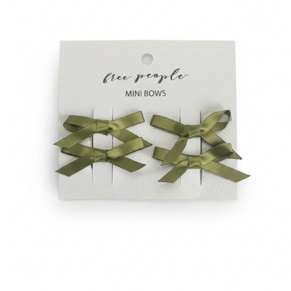 NWT Free People Sage Green 4 Mini Bows